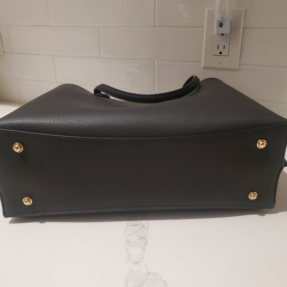 Quince black Italian leather triple compartment shopper tote - Picture 6 of 11